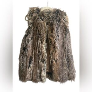 Trina Turk - Women’s Faux Fur Collarless Vest - Brown & Tan - Size Small
